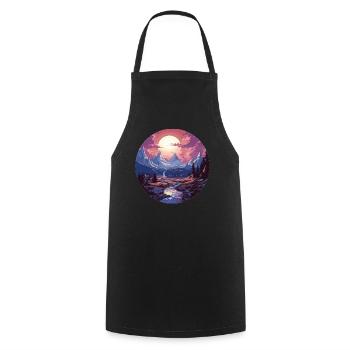 Landscape - Illustration - Cooking Apron - black - Front - AI Model Male 185 dark (185cm)
