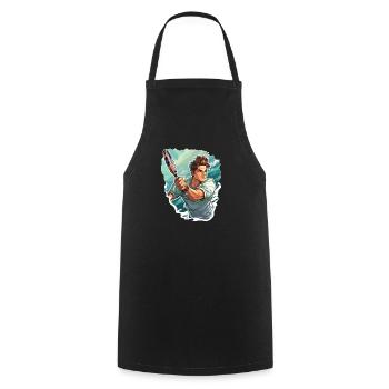 Joueur de tennis - Illustration - Tablier de cuisine - noir - Devant - AI Model Male 185 dark (185cm)