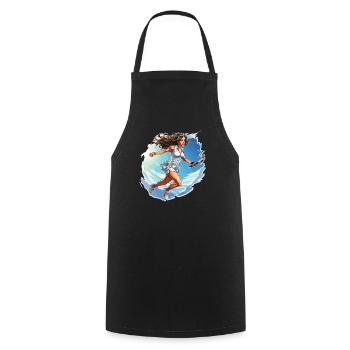 Joueur de tennis - illustration - Tablier de cuisine - noir - Devant - AI Model Male 185 dark (185cm)