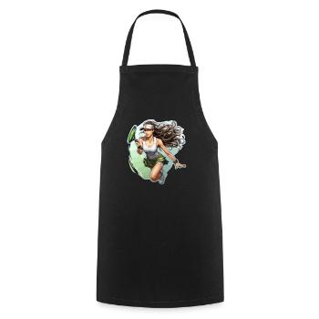 Joueur de tennis - illustration - Tablier de cuisine - noir - Devant - AI Model Male 185 dark (185cm)