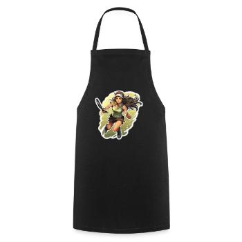 Joueur de tennis - illustration - Tablier de cuisine - noir - Devant - AI Model Male 185 dark (185cm)