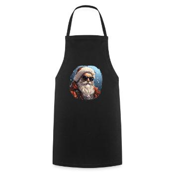 Père Noël - illustration - Tablier de cuisine - noir - Devant - AI Model Male 185 dark (185cm)