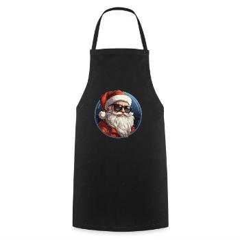 Père Noël - illustration - Tablier de cuisine - noir - Devant - AI Model Male 185 dark (185cm)