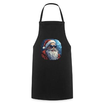 Père Noël - illustration - Tablier de cuisine - noir - Devant - AI Model Male 185 dark (185cm)