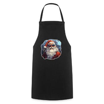 Weihnachtsmann - Illustration - Kochschürze - Schwarz - Vorne - AI Model Male 185 dark (185cm)