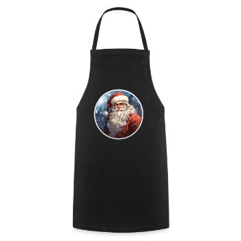 Santa Claus - illustration - Cooking Apron - black - Front - AI Model Male 185 dark (185cm)