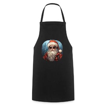 Père Noël - illustration - Tablier de cuisine - noir - Devant - AI Model Male 185 dark (185cm)