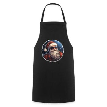 Santa Claus - illustration - Cooking Apron - black - Front - AI Model Male 185 dark (185cm)