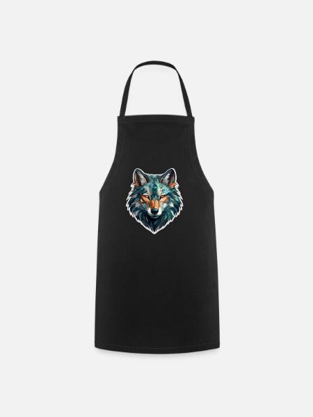 Wolf - Illustration - Kochschürze - Schwarz