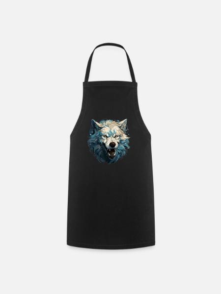 Wolf - Illustration - Kochschürze - Schwarz