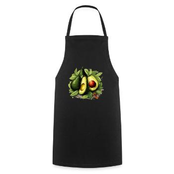 Avocado - Illustration - Cooking Apron - black - Front - AI Model Male 185 dark (185cm)