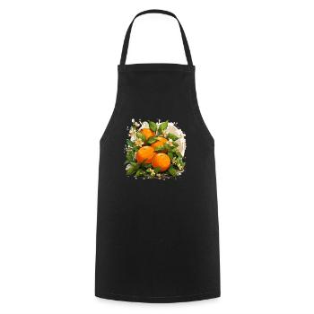 Orange - Illustration - Cooking Apron - black - Front - AI Model Male 185 dark (185cm)