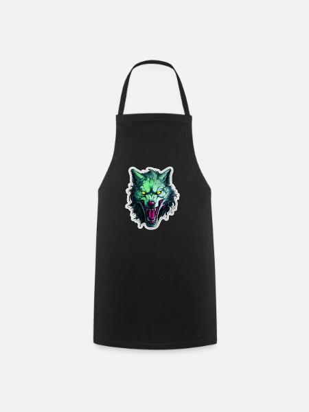 Wolf - Illustration - Kochschürze - Schwarz