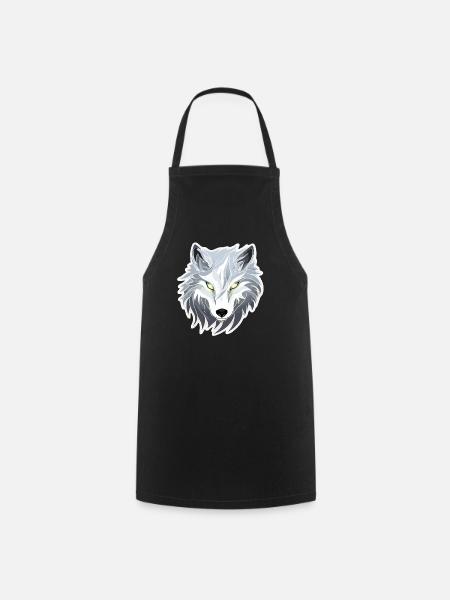 Wolf - Illustration - Kochschürze - Schwarz