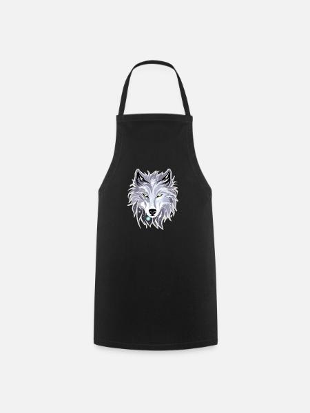 Wolf - Illustration - Kochschürze - Schwarz