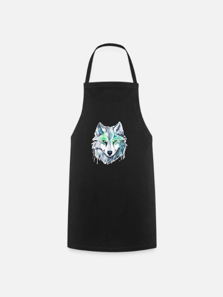 Wolf - Illustration - Kochschürze - Schwarz