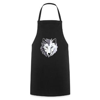 Wolf - Illustration - Cooking Apron - black - Front - AI Model Male 185 dark (185cm)