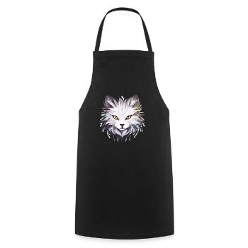 Chat - illustration - Tablier de cuisine - noir - Devant - AI Model Male 185 dark (185cm)
