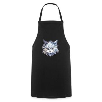 Chat - illustration - Tablier de cuisine - noir - Devant - AI Model Male 185 dark (185cm)