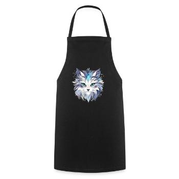 Chat - illustration - Tablier de cuisine - noir - Devant - AI Model Male 185 dark (185cm)