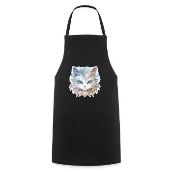 Chat - illustration - Tablier de cuisine - noir - Devant - AI Model Male 185 dark (185cm)