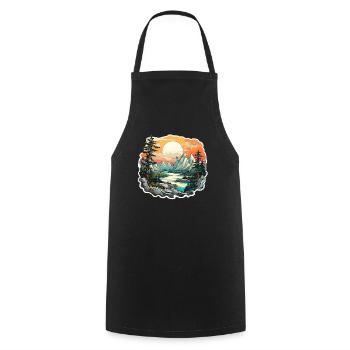 Paysage - Illustration - Tablier de cuisine - noir - Devant - AI Model Male 185 dark (185cm)