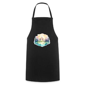 Paysage - Illustration - Tablier de cuisine - noir - Devant - AI Model Male 185 dark (185cm)