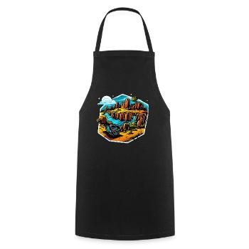 Paysage - Illustration - Tablier de cuisine - noir - Devant - AI Model Male 185 dark (185cm)