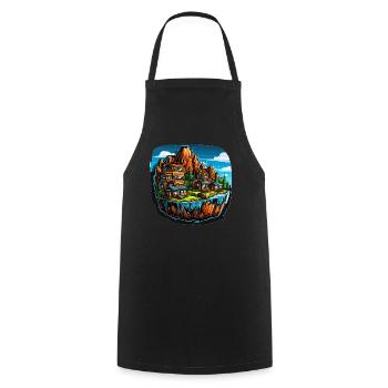 Paysage - Illustration - Tablier de cuisine - noir - Devant - AI Model Male 185 dark (185cm)