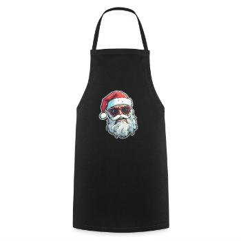 Père Noël - illustration - Tablier de cuisine - noir - Devant - AI Model Male 185 dark (185cm)