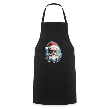 Père Noël - illustration - Tablier de cuisine - noir - Devant - AI Model Male 185 dark (185cm)