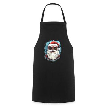 Père Noël - illustration - Tablier de cuisine - noir - Devant - AI Model Male 185 dark (185cm)