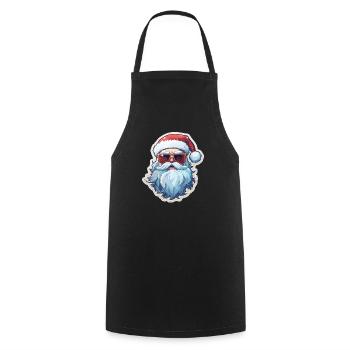 Père Noël - illustration - Tablier de cuisine - noir - Devant - AI Model Male 185 dark (185cm)