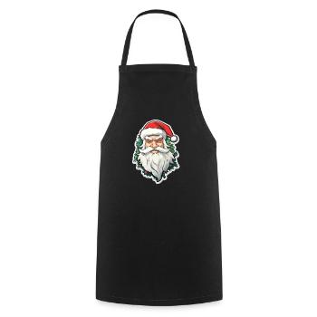 Père Noël - illustration - Tablier de cuisine - noir - Devant - AI Model Male 185 dark (185cm)
