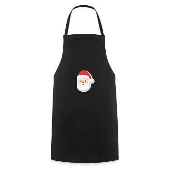 Père Noël - illustration - Tablier de cuisine - noir - Devant - AI Model Male 185 dark (185cm)