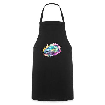 Car - Illustration - Cooking Apron - black - Front - AI Model Male 185 dark (185cm)
