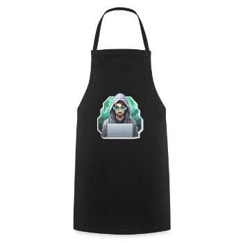 Hacker éthique - Illustration - Tablier de cuisine - noir - Devant - AI Model Male 185 dark (185cm)