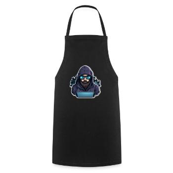 Hacker éthique - Illustration - Tablier de cuisine - noir - Devant - AI Model Male 185 dark (185cm)