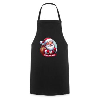 Merry Christmas - Santa Illustration - Kochschürze - Schwarz - Vorne - AI Model Male 185 dark (185cm)