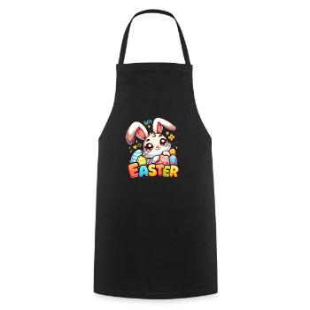 Happy Easter - Easter Bunny Illustration - Cooking Apron - black - Front - AI Model Male 185 dark (185cm)
