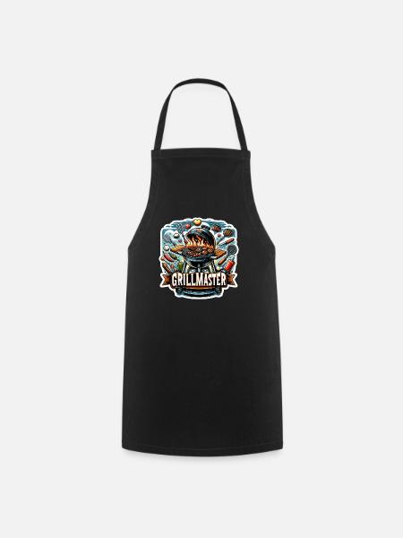 GrillMaster - Grill Illustration - Kochschürze - Schwarz