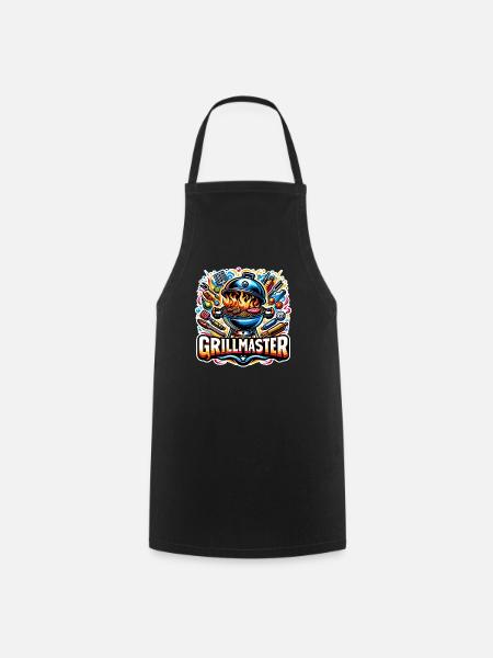 GrillMaster - Grill Illustration - Kochschürze - Schwarz