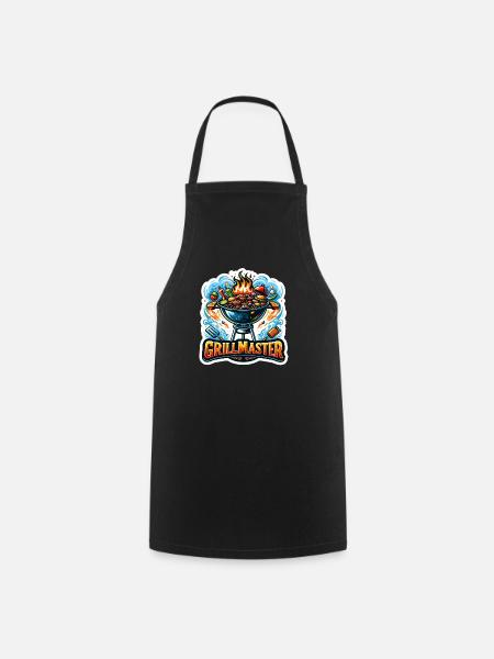 GrillMaster - Grill Illustration - Kochschürze - Schwarz