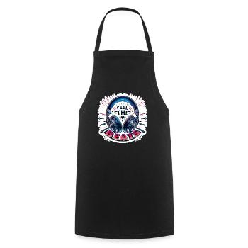 Ressentez les rythmes - Illustration d'un casque - Tablier de cuisine - noir - Devant - AI Model Male 185 dark (185cm)