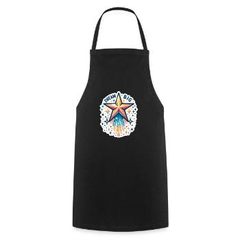 Rêvez grand - Illustration d’étoile filante - Tablier de cuisine - noir - Devant - AI Model Male 185 dark (185cm)