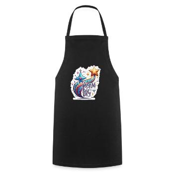Rêvez grand - Illustration d’étoile filante - Tablier de cuisine - noir - Devant - AI Model Male 185 dark (185cm)