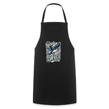 Soar High - bird illustration - Cooking Apron - black - Front - AI Model Male 185 dark (185cm)