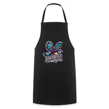 Soar High - bird illustration - Cooking Apron - black - Front - AI Model Male 185 dark (185cm)