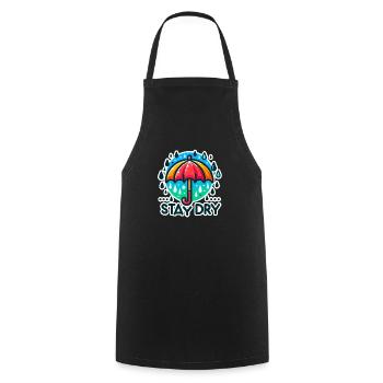 Stay Dry - Umbrella Illustration - Cooking Apron - black - Front - AI Model Male 185 dark (185cm)