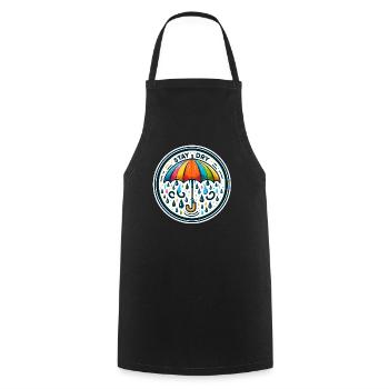 Stay Dry - Umbrella Illustration - Cooking Apron - black - Front - AI Model Male 185 dark (185cm)